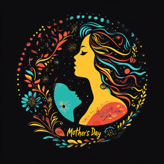 カラフルな女性のロゴ