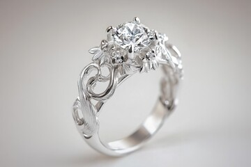 Elegant Floral Diamond Engagement Ring Design