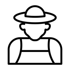 Farmer Vector Line Icon Design