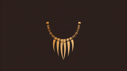 A clean icon of an African tribal necklace, representing culture and tradition. African necklace minimalist symbol.
