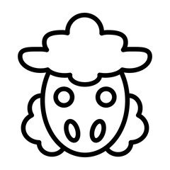Sheep Vector Line Icon Design