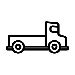 Pickup Truck Vector Line Icon Design