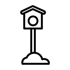 Bird House Vector Line Icon Design