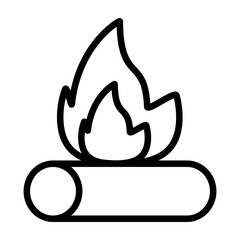 Bonfire Vector Line Icon Design