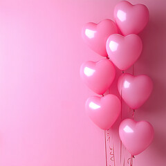 ピンクのハートの風船の背景