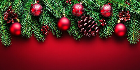 Fototapeta premium Holiday decorations. Festive Christmas decorations in vibrant colors, New Year celebrations