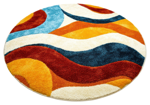 PNG Colorful round abstract pattern rug