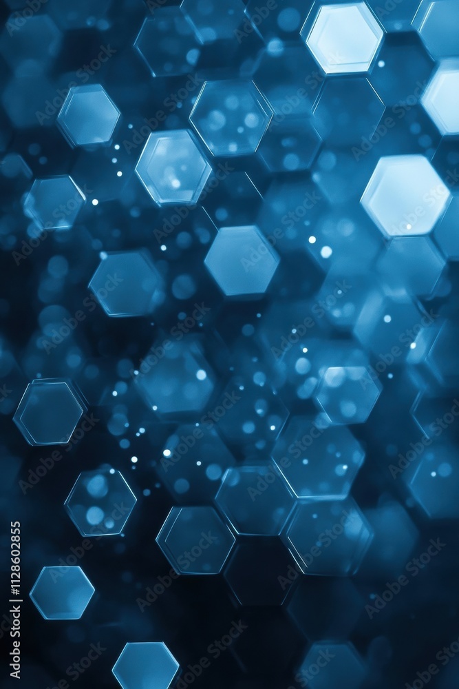 Aufkleber abstract blue and gray hexagon pattern background texture design