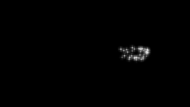 Glitter particle trails set for video transition and wipe effect, magical sparkle line and circles. luxury sparkle lines on black screen background, Sparkle star light effect