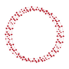 Frame with hearts on a transparent background.