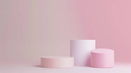 Podium mockup for product presentation, abstract geometric podium with color gradient