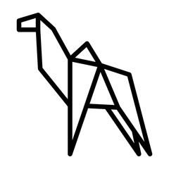 Camel Origami Vector Line Icon Design
