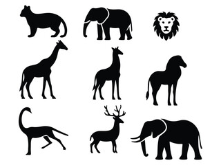set of animals silhouettes
