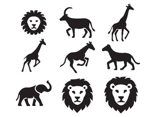 set of animals silhouettes