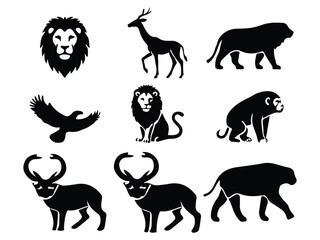 set of animals silhouettes
