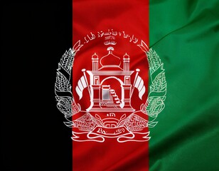 Waving flag of Afghanistan in white background. Afghanistan flag for independence day. 