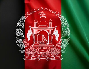 Waving flag of Afghanistan in white background. Afghanistan flag for independence day. 