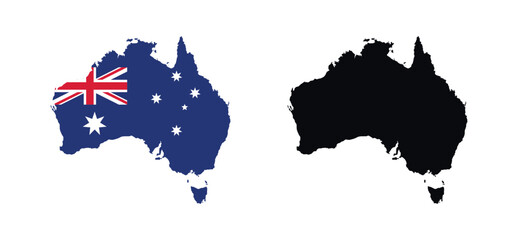 Fototapeta premium Australia Map vector icon. Map of Australia in Flag colors.