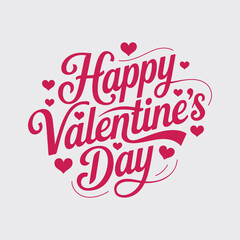 Happy Valentine's Day with Festive Pink Hearts