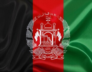 Waving flag of Afghanistan in white background. Afghanistan flag for independence day. 