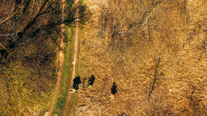 Men Dressed As US American Soldiers Of USA Infantry Of World War II sneaking around In spring...