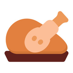 chicken food icon flat style