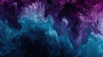 Obraz premium Abstract Swirling Blue and Purple Paint Texture