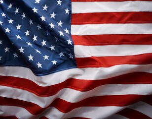 Obraz premium A close up of the US flag waving in the wind for Memorial Day or 4th of July