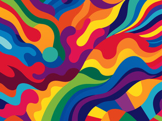 Obraz premium Colorful abstract background featuring dynamic, flowing shapes and vibrant colors, creating a visually appealing design with a sense of movement and energy