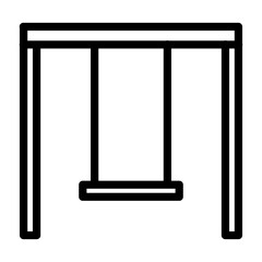 Circus Swing Vector Line Icon Design