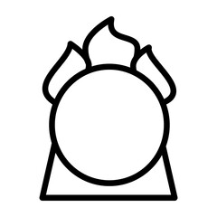 Fire Ring Vector Line Icon Design