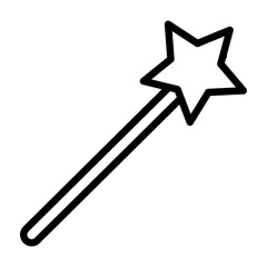 Magic Wand Vector Line Icon Design
