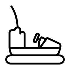 Bumper Car Vector Line Icon Design