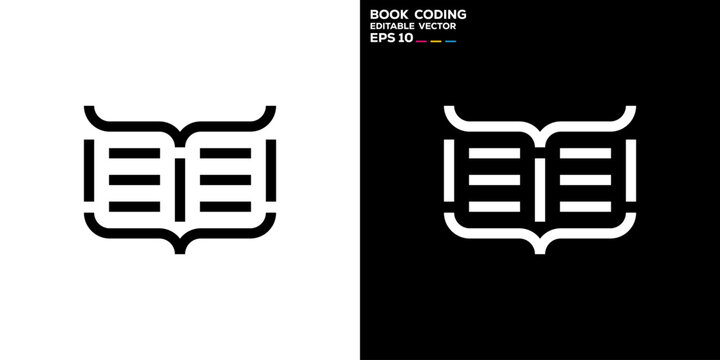 Code book logo. Education, coding, programmer. Icon symbol design template EPS 10.