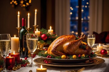 thanksgiving country dinner with candle