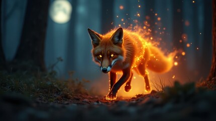 Glowing Fox Close-up