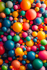 Photo zone with balloons. Selective focus.