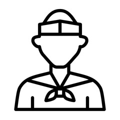 Sailor Vector Line Icon Design