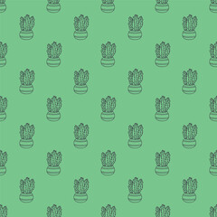Seamless pattern with cactus doodle for decorative print, wrapping paper, greeting cards and fabric