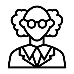 Scientist Vector Line Icon Design