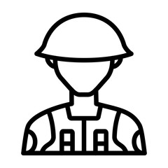 Soldier Vector Line Icon Design