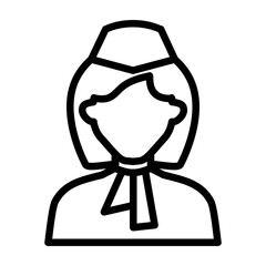 Stewardess Vector Line Icon Design