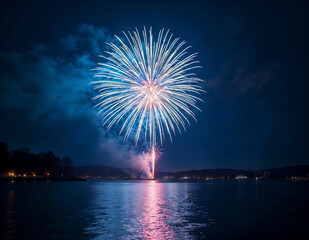 fireworks over the river