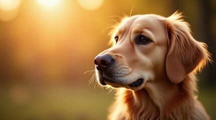 Golden Retriever Close-up Portrait