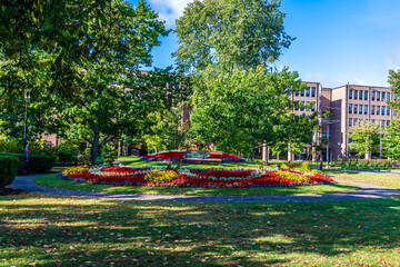 A view across Rochford Square in the centre of Charlottetown, Prince Edward Island, Canada in the fall