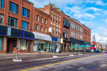 A view along the commercial centre of Charlottetown, Prince Edward Island, Canada in the fall