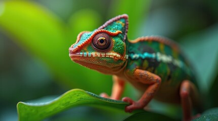 Chameleon Camouflage in Vibrant Foliage