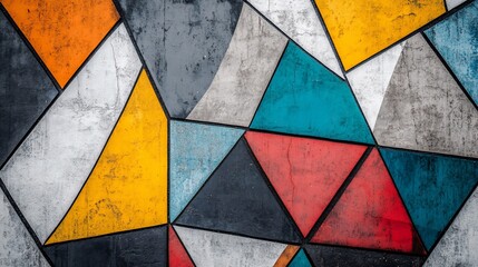Abstract geometric colorful triangle pattern texture background.