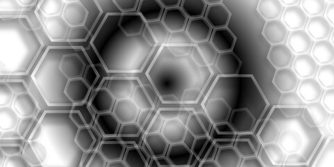 Abstract Geometric Pattern Artwork Abstract geometrical background. Black hexagon abstract texture background. Dark hexagon wallpaper or background - 3d render. 