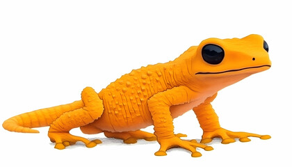 Fototapeta premium Vibrant orange frog isolated on white background.